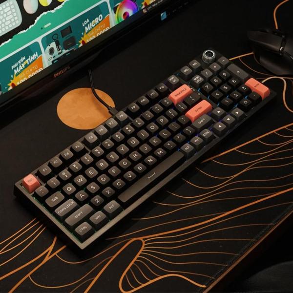 Bàn phím máy tính gaming cơ có dây Asestek AK98 grey black