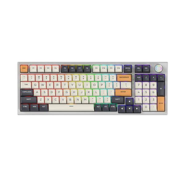 Bàn phím máy tính gaming cơ có dây Asestek AK98 grey white