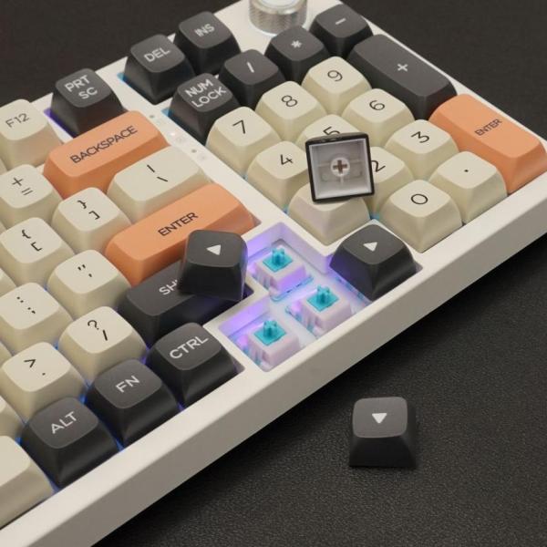 Bàn phím máy tính gaming cơ có dây Asestek AK98 grey white