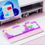 Bàn phím máy tính gaming cơ có dây Sorex SK105 Pink White