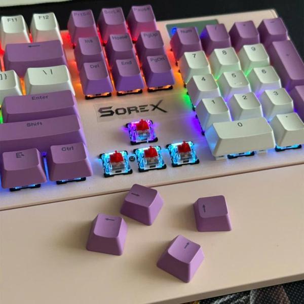 Bàn phím máy tính gaming cơ có dây Sorex SK105 Pink White