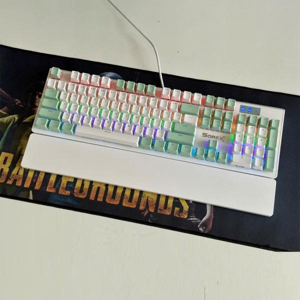 Bàn phím máy tính gaming cơ có dây Sorex SK105 Green White