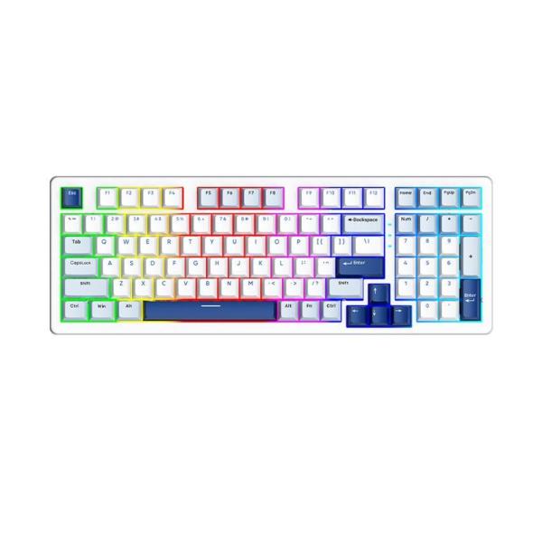 Bàn phím máy tính gaming không dây Sorex SK98W Bishi Blue Rgb 3 mode