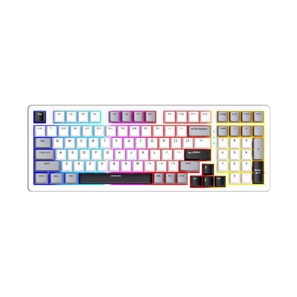 Bàn phím máy tính gaming không dây Sorex SK98W gray black Rgb 3 mode