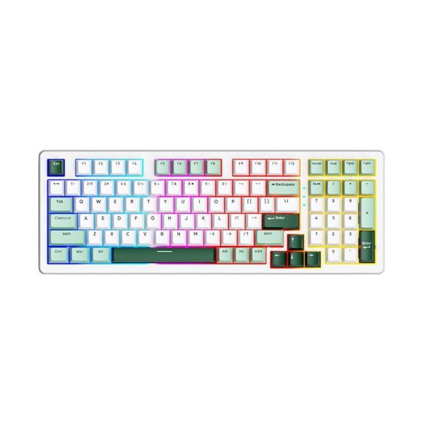 Bàn phím máy tính gaming không dây Sorex SK98W Green Wild Rgb 3 mode