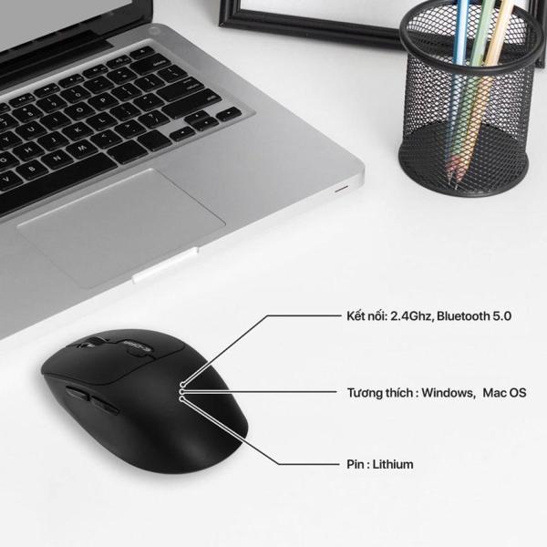 Chuột máy tính công thái học không dây E-Dra EM605W